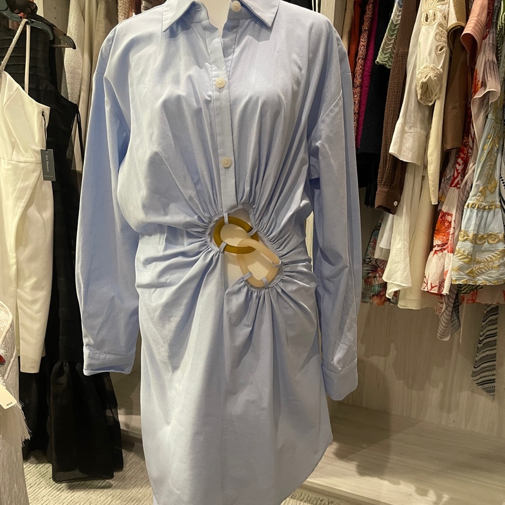 Christopher Esber Resin link shirt dress with cut outs in front